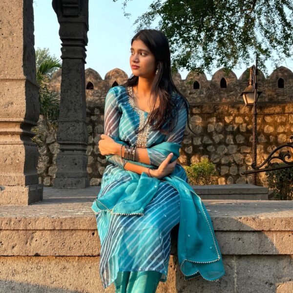 IMG_1496 Pure Organza Leheria Straight Suit Set