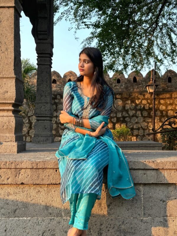 IMG_1496 Pure Organza Leheria Straight Suit Set