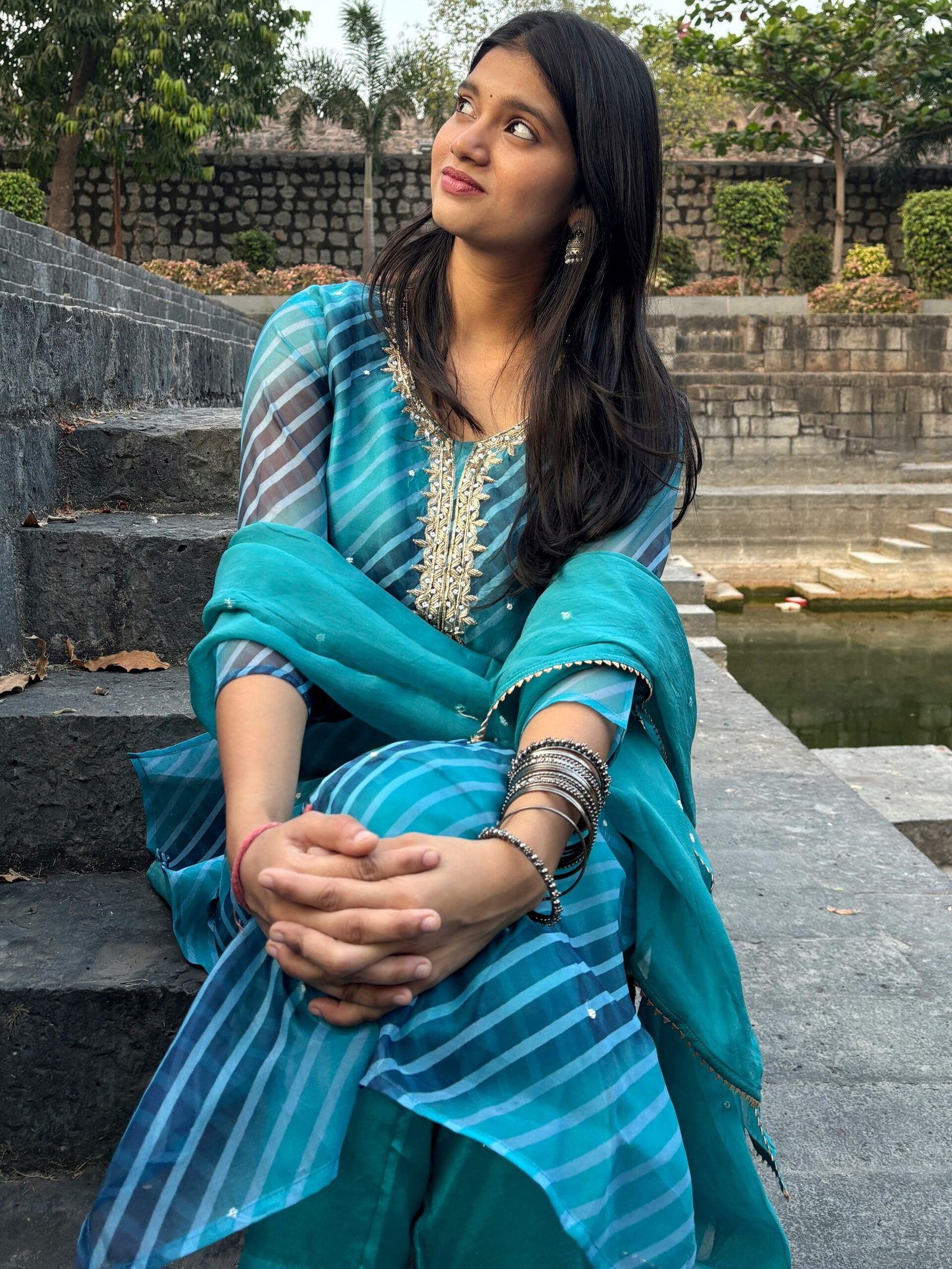 Pure Organza Leheria Straight Suit Set