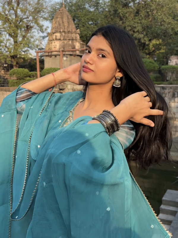 IMG_1569 Pure Organza Leheria Straight Suit Set