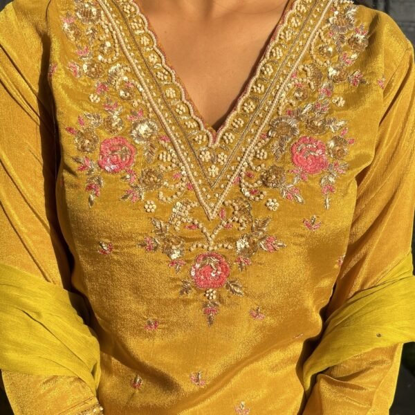 IMG_1643 V Neck Embroidered Straight Suit Set