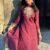 V Neck Embroidered Straight Suit Set