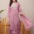 V Neck Embroidered Straight Suit Set