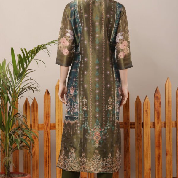 23 Jan- Maxkeystudio25681 Green Tissue Shimmer Pakistani Suit Set