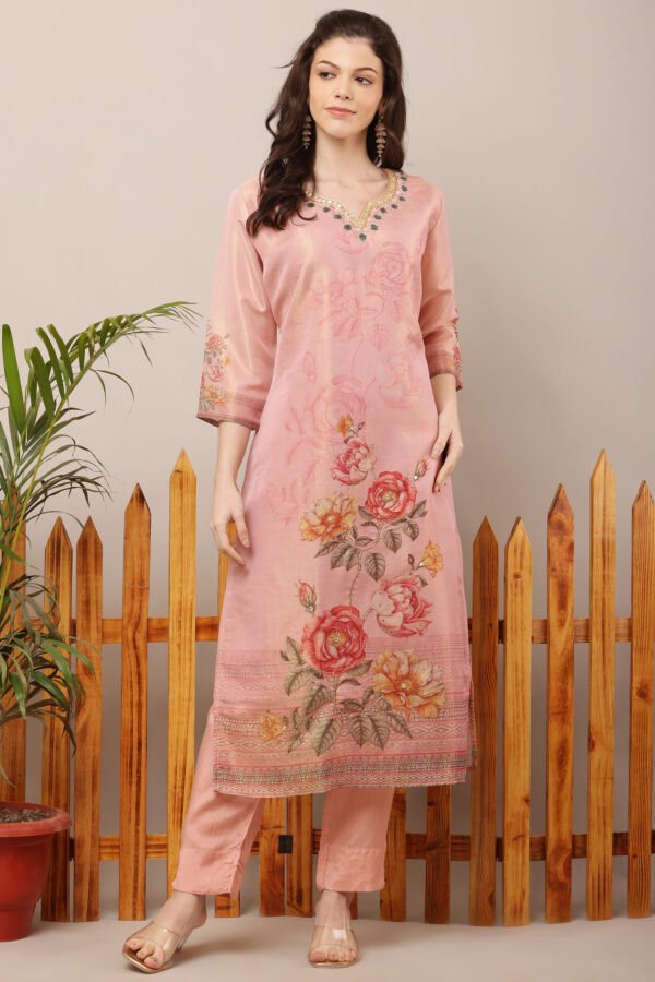 Tissue Shimmer Floral Suit Set