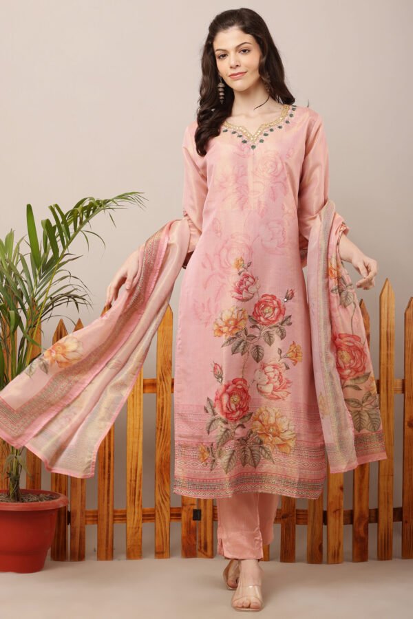 Tissue Shimmer Floral Suit Set