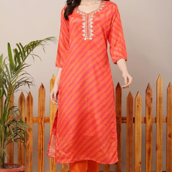 23 Jan- Maxkeystudio25890 Orange Leheria Gota patti Straight Suit Set