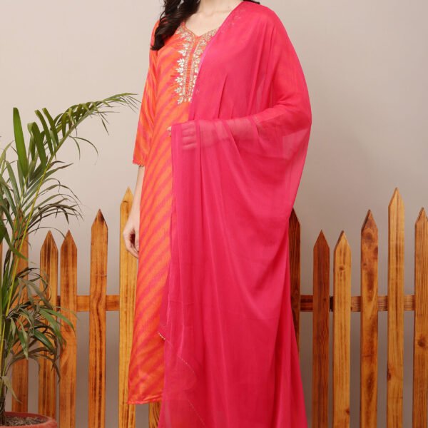23 Jan- Maxkeystudio25897 Orange Leheria Gota patti Straight Suit Set