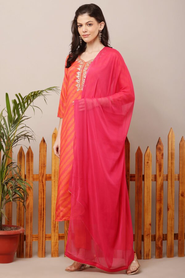 23 Jan- Maxkeystudio25897 Orange Leheria Gota patti Straight Suit Set