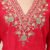 V Neck Embroidered Straight Suit Set