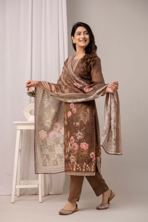 328A4661 Indigo Garden Schiffli Cotton Straight Suit Set