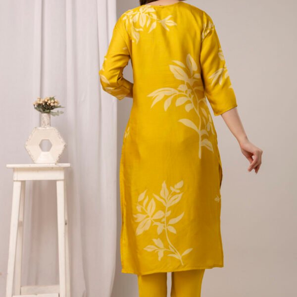 328A4680 Lemon Petal Raw Silk Embroidered Suit Set