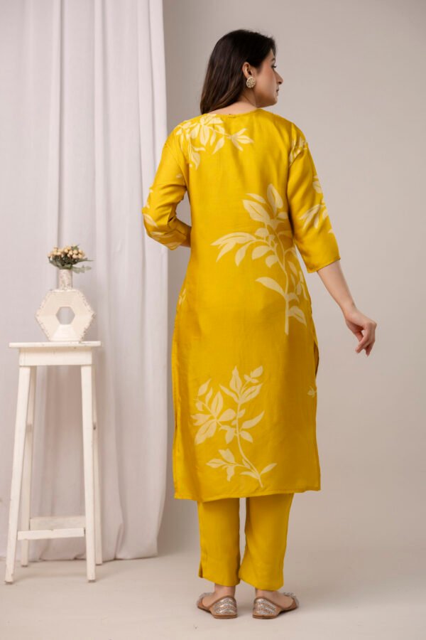 328A4680 Lemon Petal Raw Silk Embroidered Suit Set