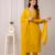 Mustard Yellow Embroidered Straight Suit Set