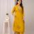 Mustard Yellow Embroidered Straight Suit Set
