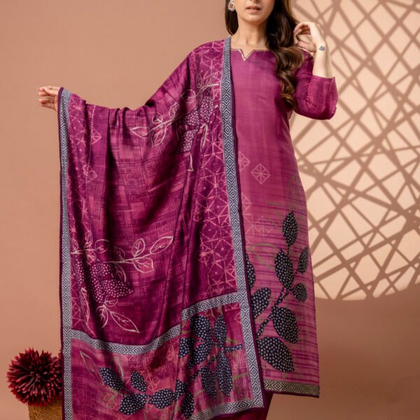 328A4803 Berry Bloom Cotton Straight Suit