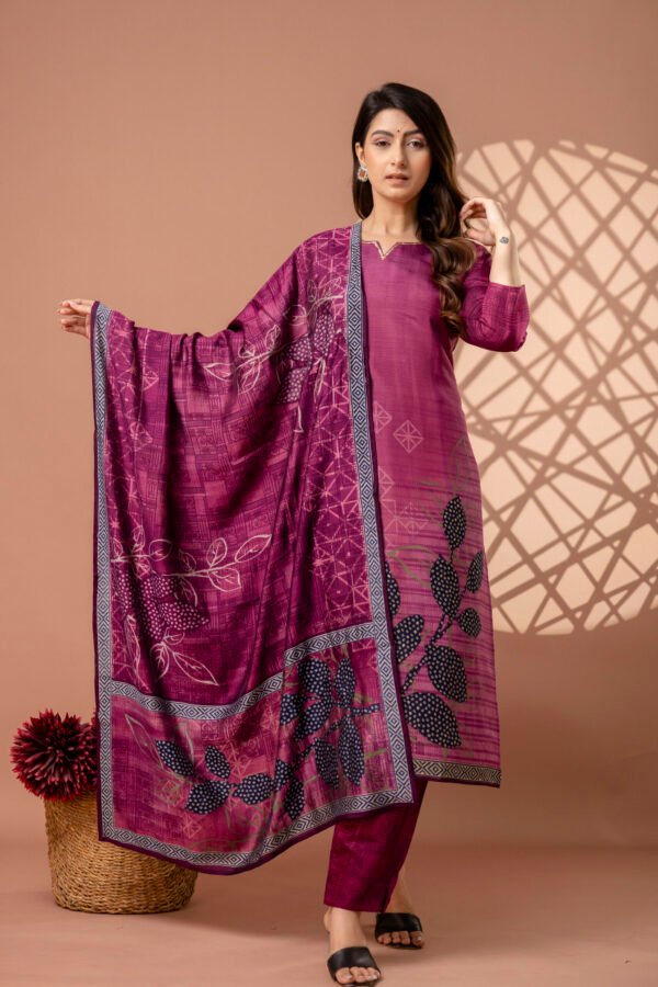 328A4803 Berry Bloom Cotton Straight Suit