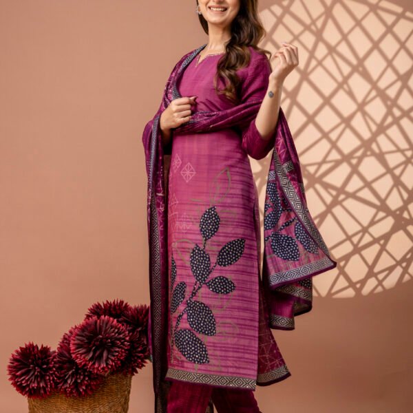 328A4806 Berry Bloom Cotton Straight Suit