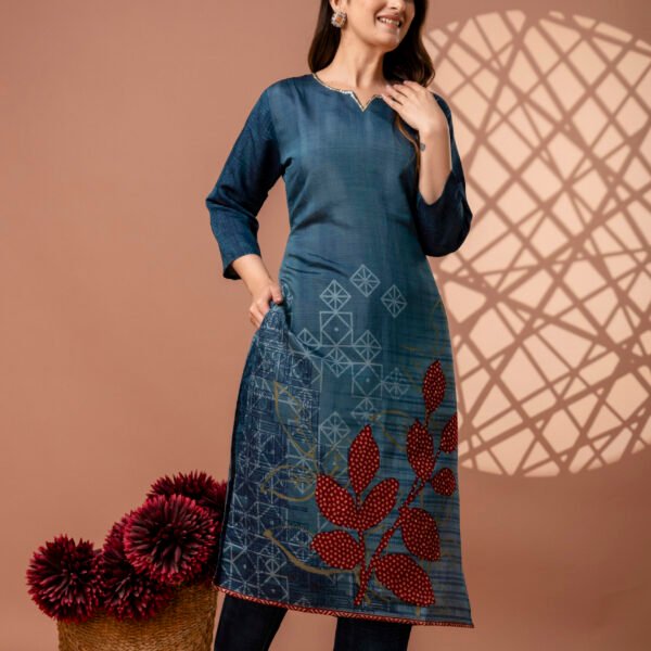 328A4848 Berry Bloom Cotton Straight Suit