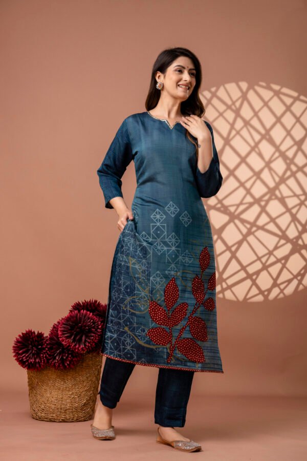 328A4848 Berry Bloom Cotton Straight Suit