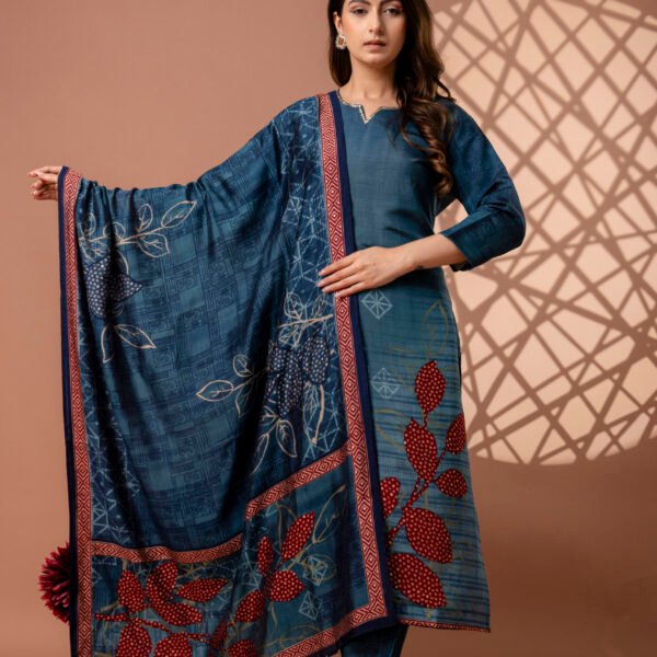 328A4849 Berry Bloom Cotton Straight Suit