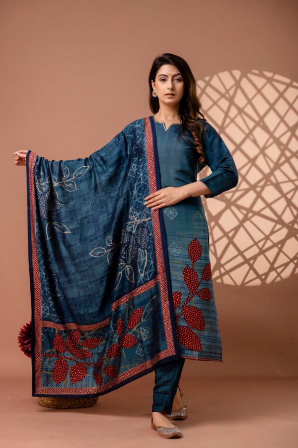 328A4849 Berry Bloom Cotton Straight Suit