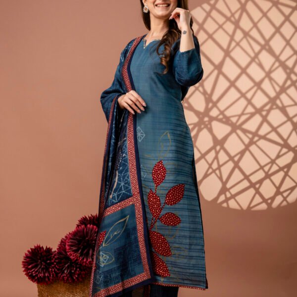 328A4851 Berry Bloom Cotton Straight Suit