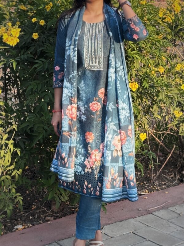 IMG_6552 Indigo Garden Schiffli Cotton Straight Suit Set