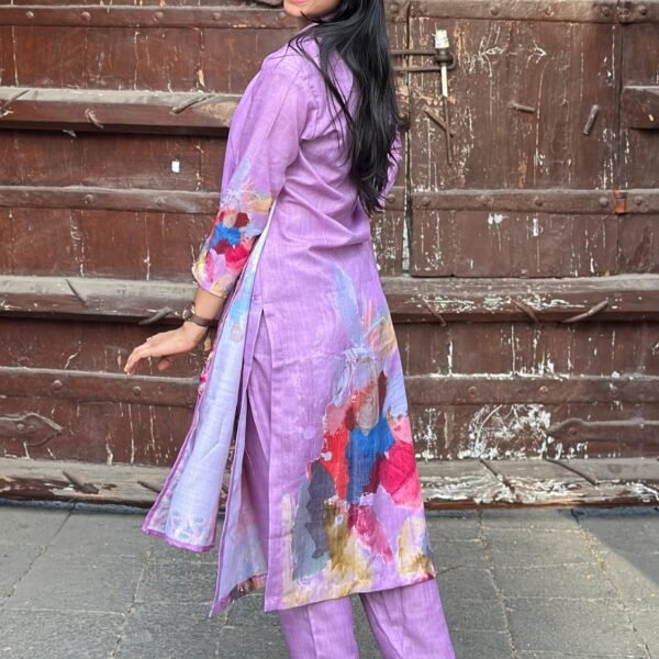 Hand Brushed Cotton Linen Straight Suit Set