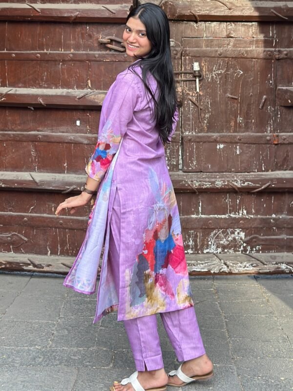 Hand Brushed Cotton Linen Straight Suit Set