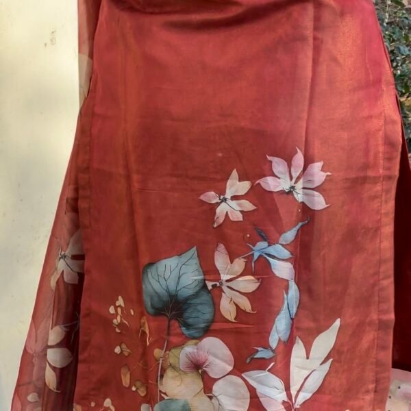 Rosewood Bloom Tissue Shimmer Suit Set