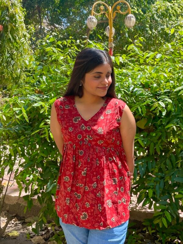 IMG_6892 Garden Red Peplum Top