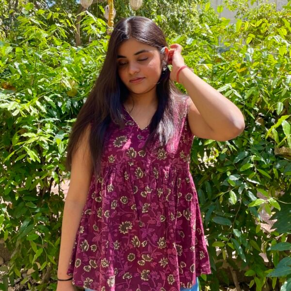 Blossom Magenta Peplum Top