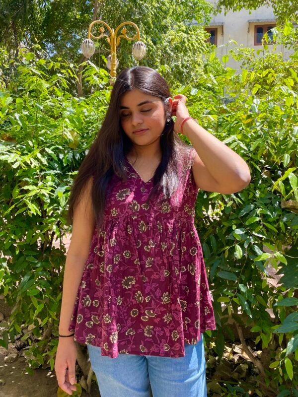 Blossom Magenta Peplum Top