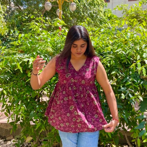 Blossom Magenta Peplum Top