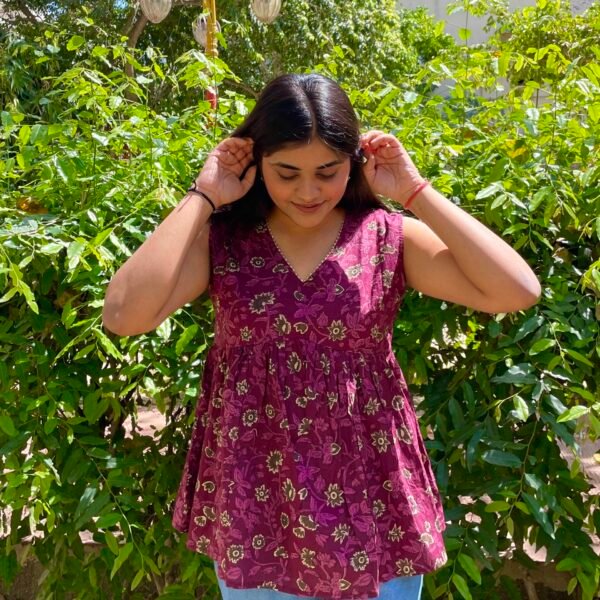 Blossom Magenta Peplum Top