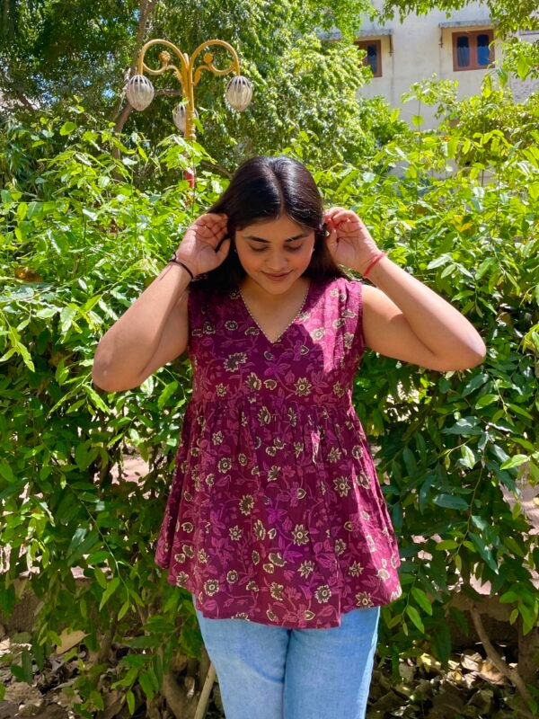 Blossom Magenta Peplum Top