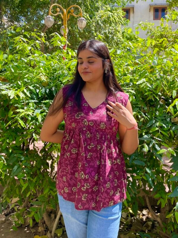 IMG_6951 (1) Blossom Magenta Peplum Top