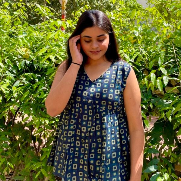 IMG_7030 Buttercup Navy Blue Peplum Top