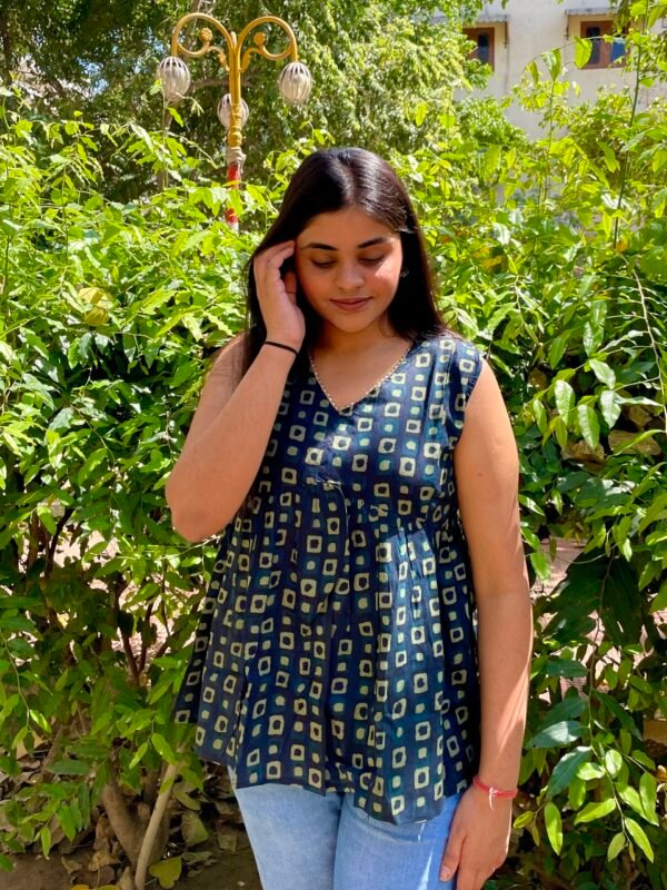 IMG_7030 Buttercup Navy Blue Peplum Top