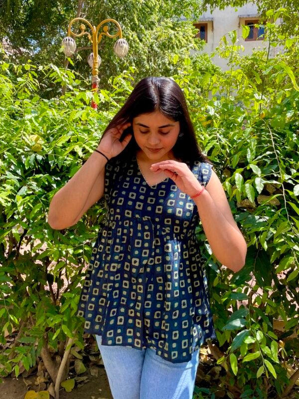 IMG_7034 Buttercup Navy Blue Peplum Top