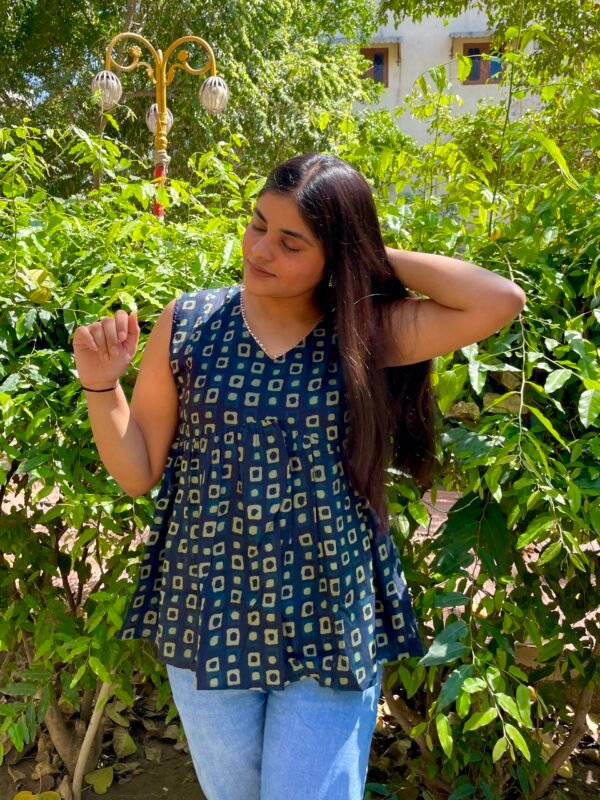 Buttercup Navy Blue Peplum Top
