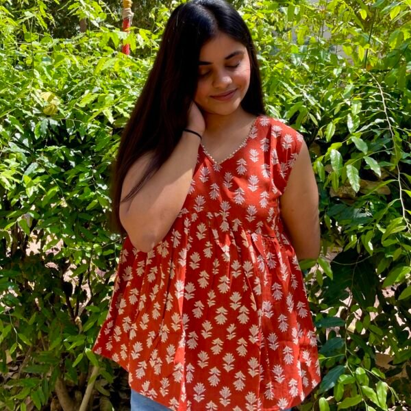 IMG_7063 Serenia Orange Peplum Top