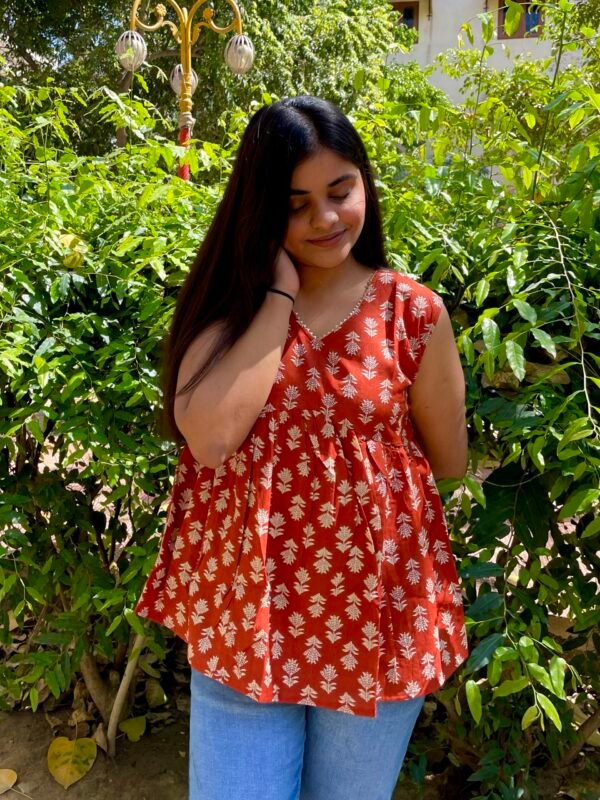 IMG_7063 Serenia Orange Peplum Top