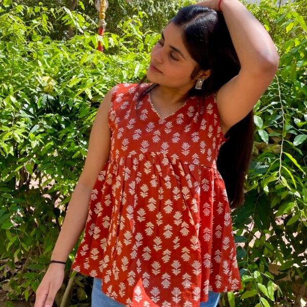 IMG_7067 Serenia Orange Peplum Top