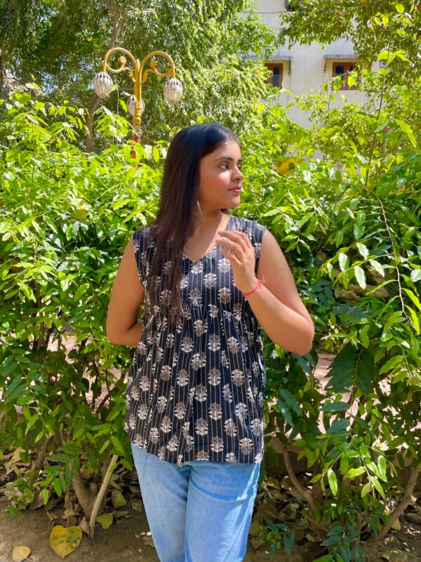IMG_7104 Kantha Black Peplum Top