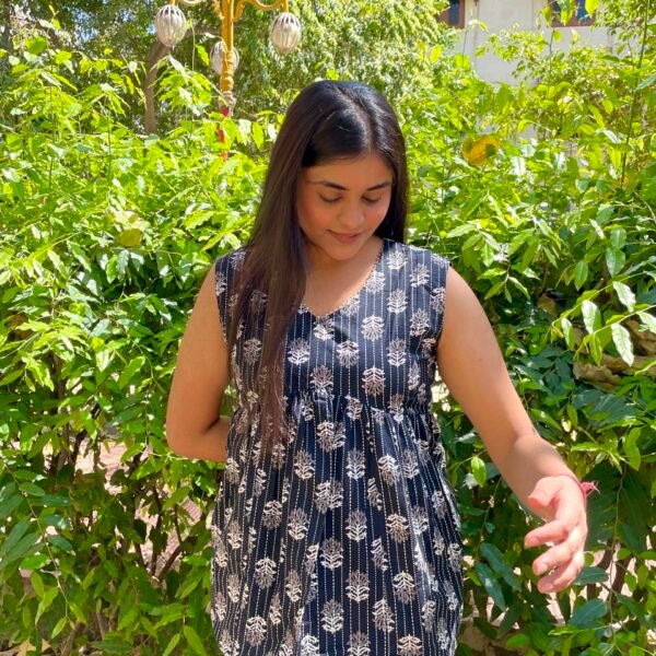 Kantha Black Peplum Top