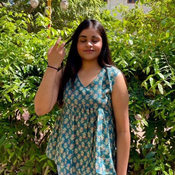 Khwaab Aqua Peplum Top