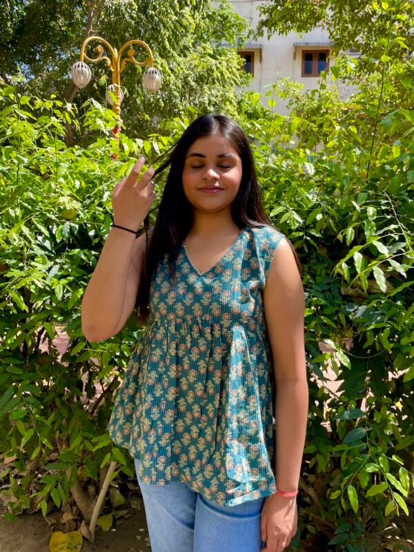 Khwaab Aqua Peplum Top