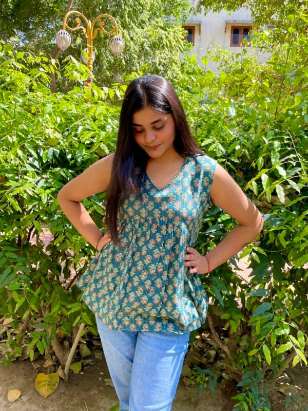 IMG_7141 Khwaab Aqua Peplum Top